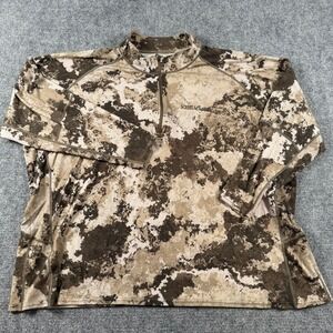 Scheels Outfitters Quarter Zip Pullover Mens 4XL Brown Veil Camo Hunting Wool